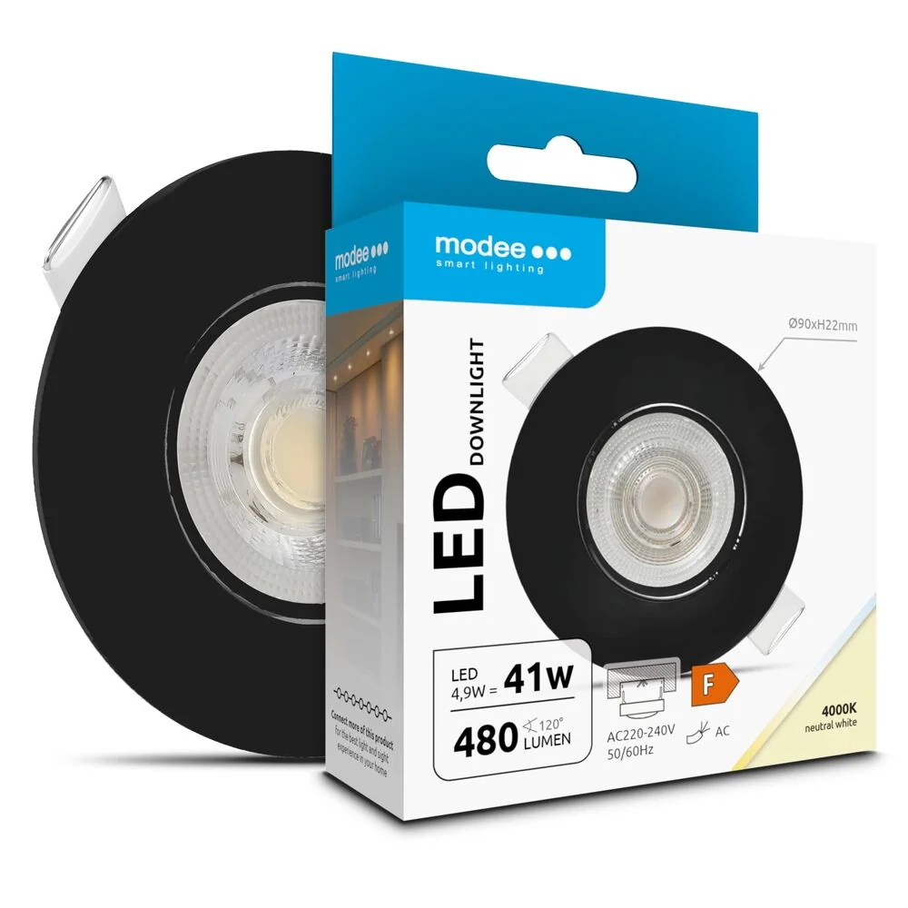 Modee LED bodové svetlo podhľadové 4,9W čierne 480 lumenov