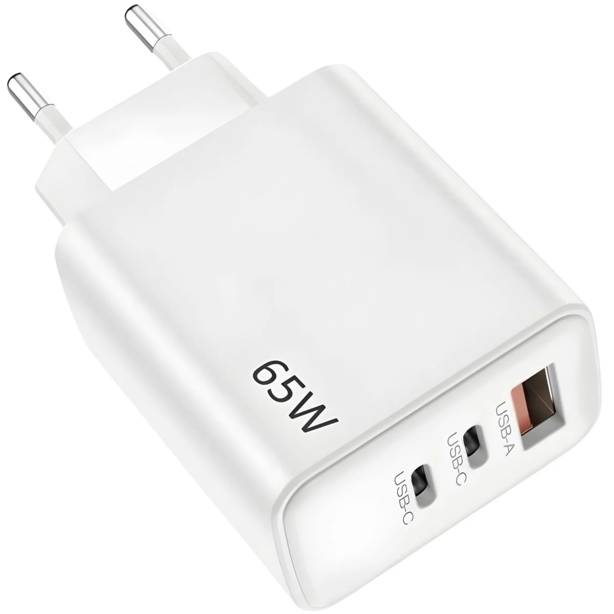 Sieťový adaptér USB-C/A 65W - Biela 1xUSB-A 18W, 2xUSB-C 65W