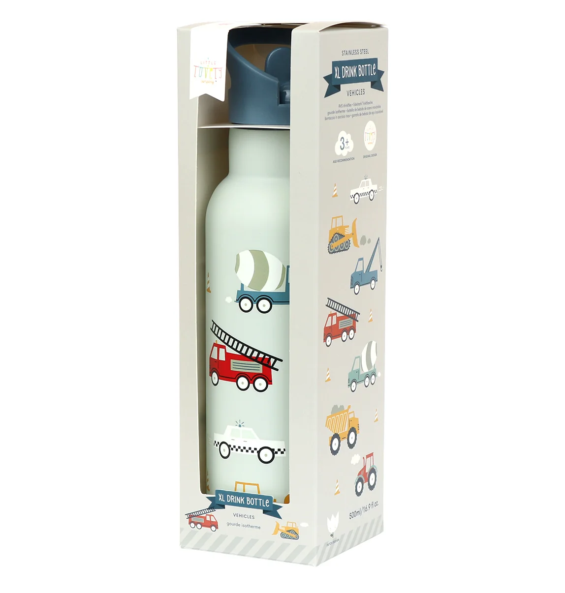 A Little Lovely Company - antikorová fľaša na pitie, 500 ml - vozidlá
