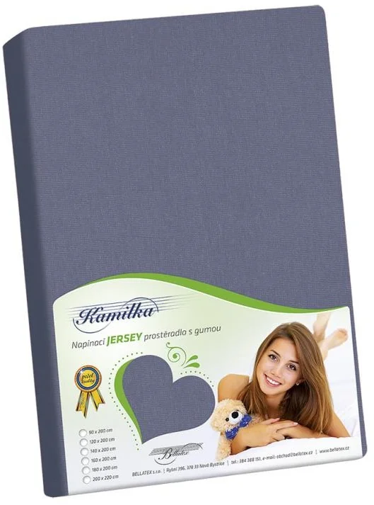 JERSEY prestieradlo 120x200 044 šedá J4 1×1 ks, prestieradlo
