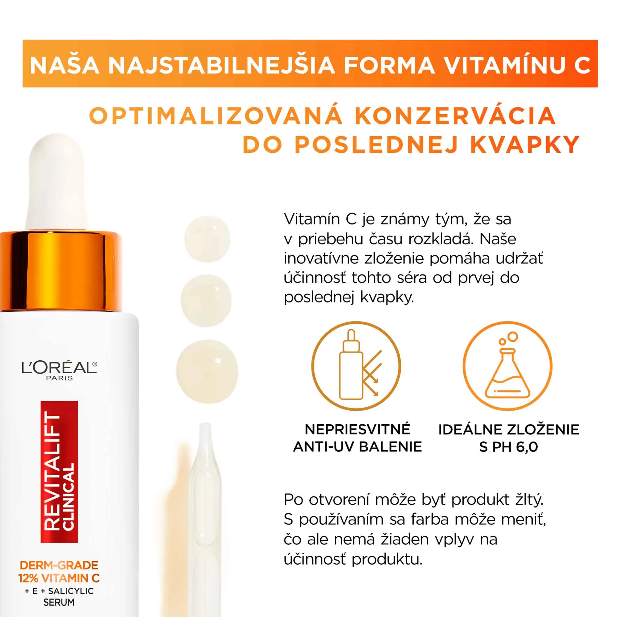 L'Oréal Paris Revitalift Clinical sérum s čistým vitamínom C, 30 ml 1×30 ml, sérum