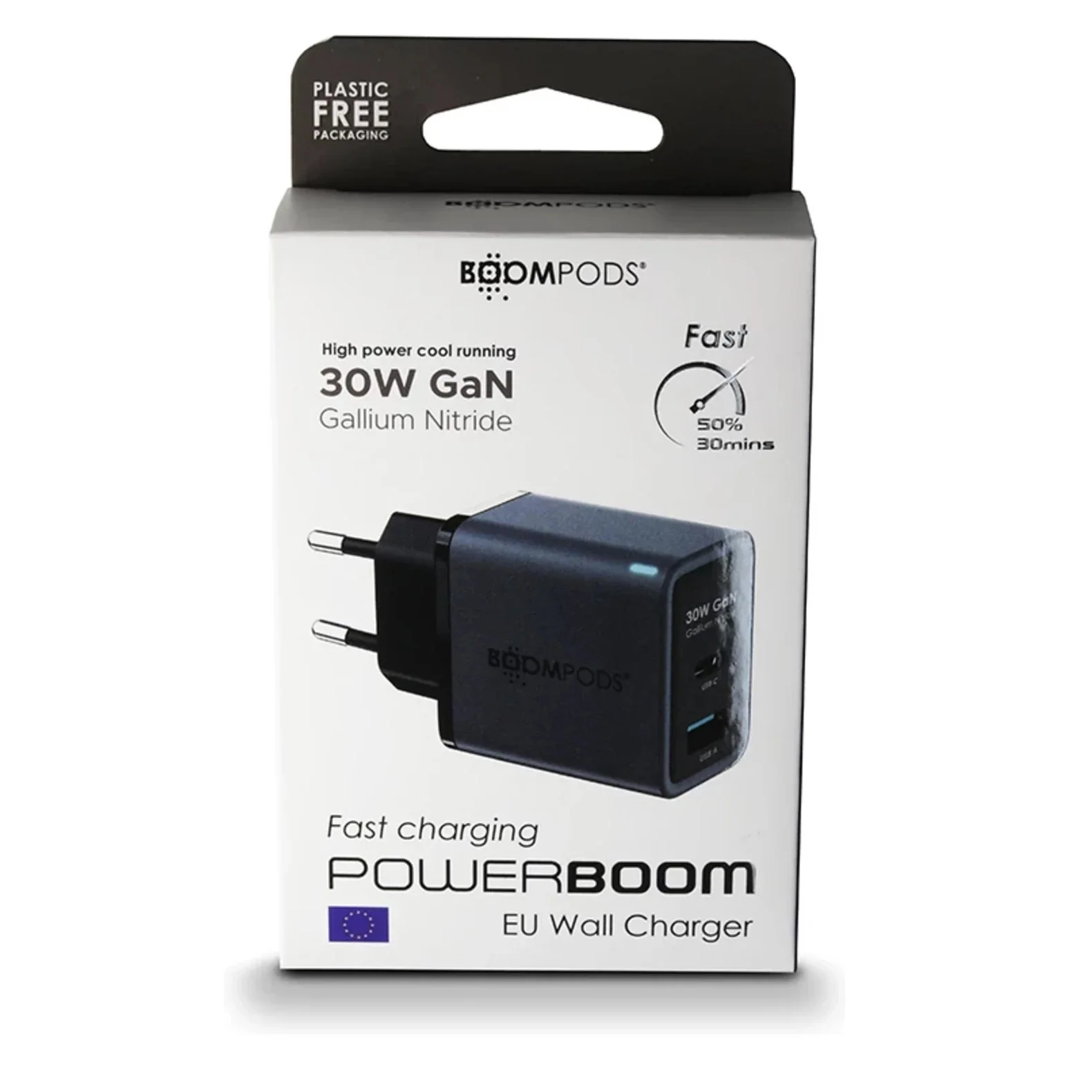 BOOMPODS GaN 30W nabíjačka čierna