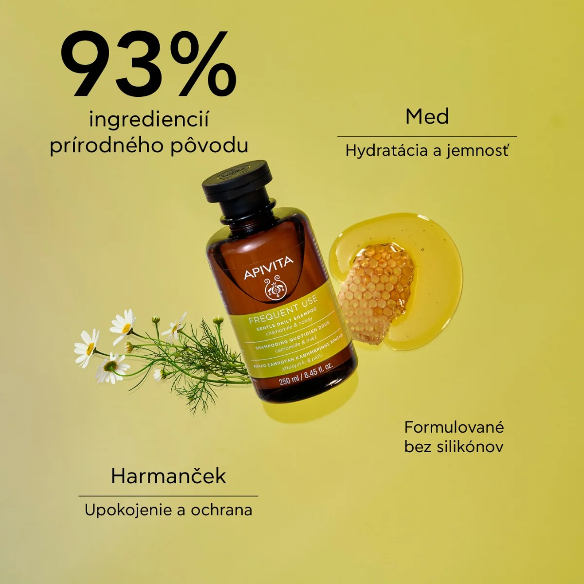 APIVITA Frequent Use Daily Shampoo, 250ml 1×250 ml, šampón pre každodenné použitie