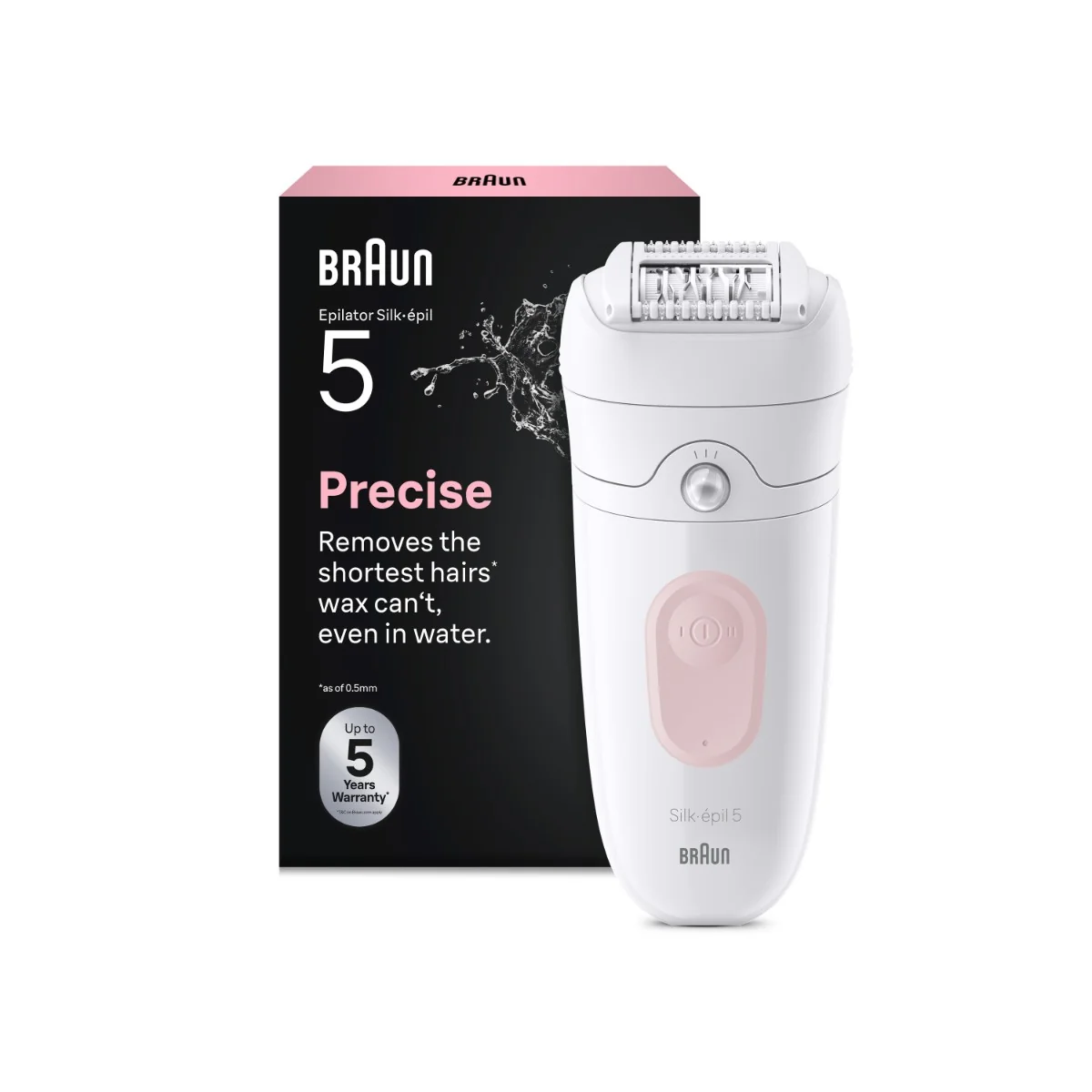 Braun Silk·épil 5 5-000 epilátor na mokré a suché použitie, svetloružový 1 ks