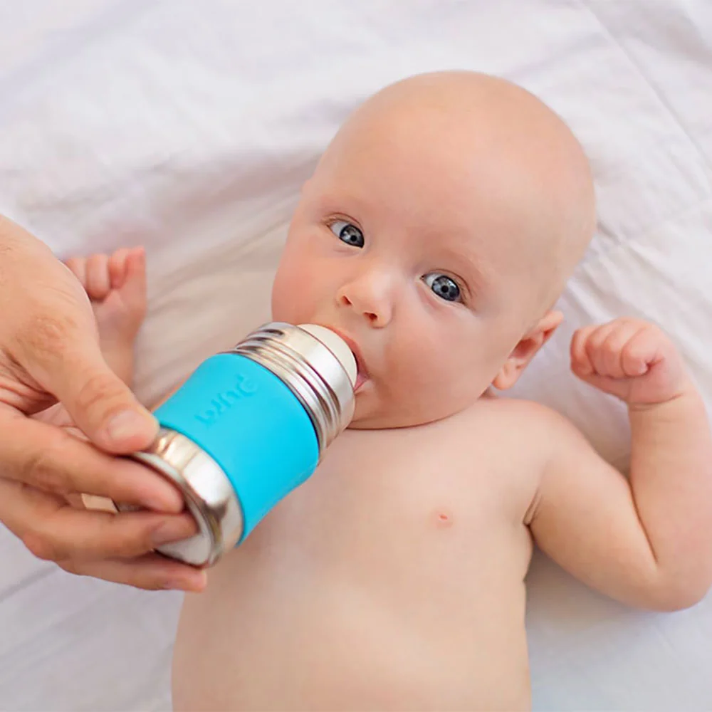Pura nerezová dojčenská fľaša 150ml - aqua