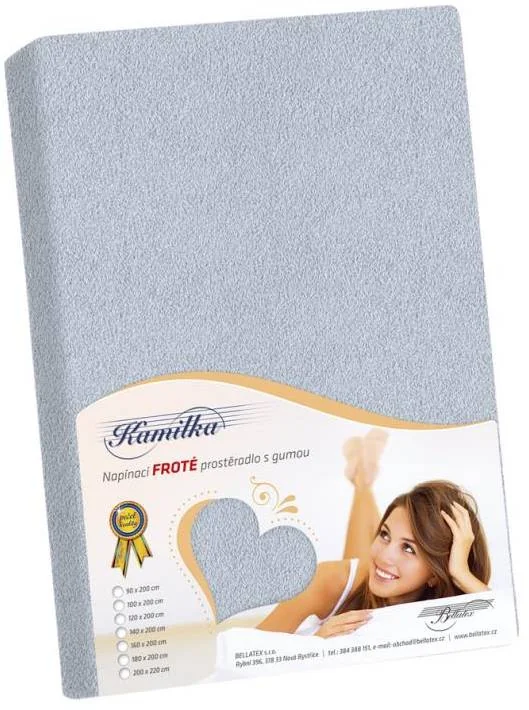 Froté prestieradlo 180x200x40cm 042 sv. šedá 1×1 ks, posteľná plachta