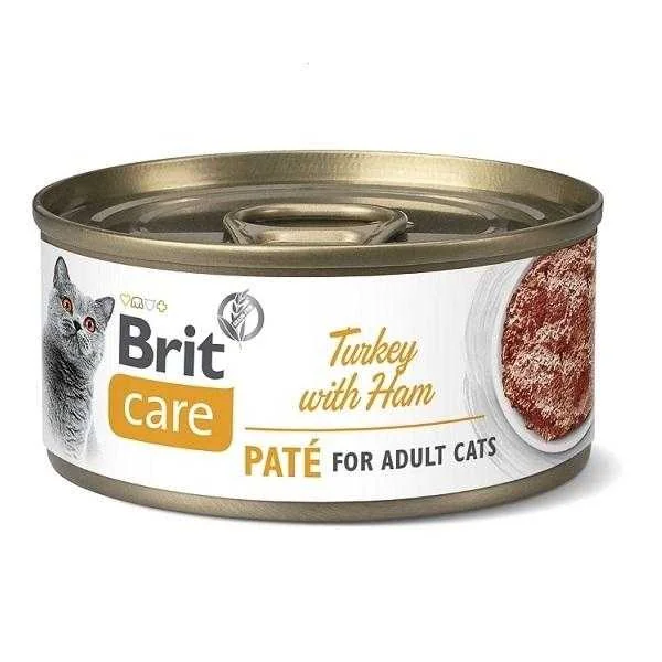 Brit Care Cat Turkey Paté With Ham 1×70 g, paštéta pre mačky