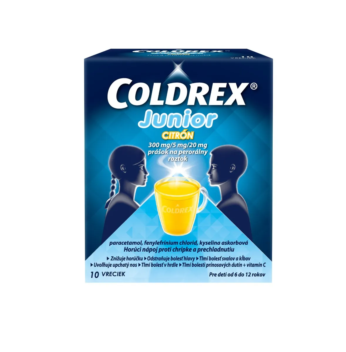 Coldrex Junior Citrón 1×10 ks, vrecká