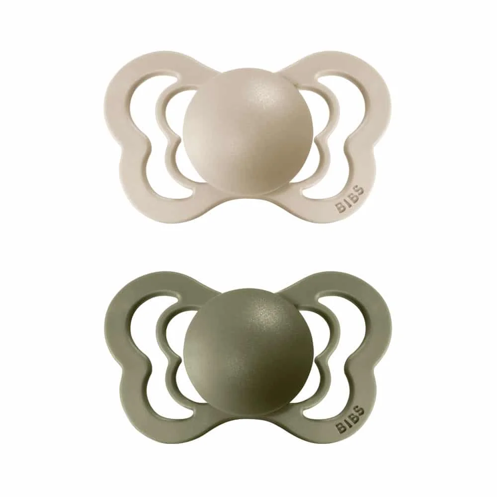 BIBS Couture ortodontické cumlíky zo silikónu 2ks veľkost 2 - Vanilla / Olive
