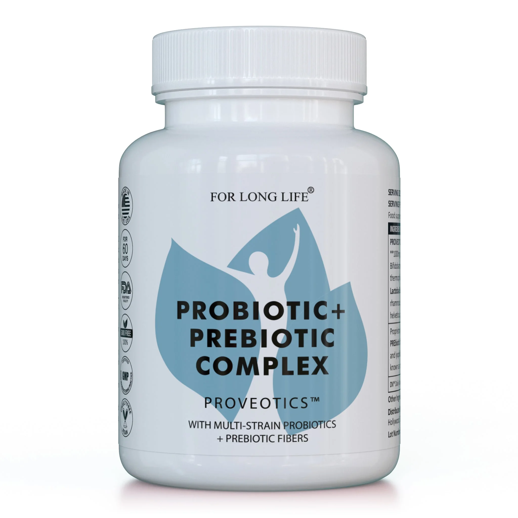 For Long Life PROVEOTICS probiotický a prebiotický komplex Probiotický a prebiotický komplex s 12 miliardami CFU