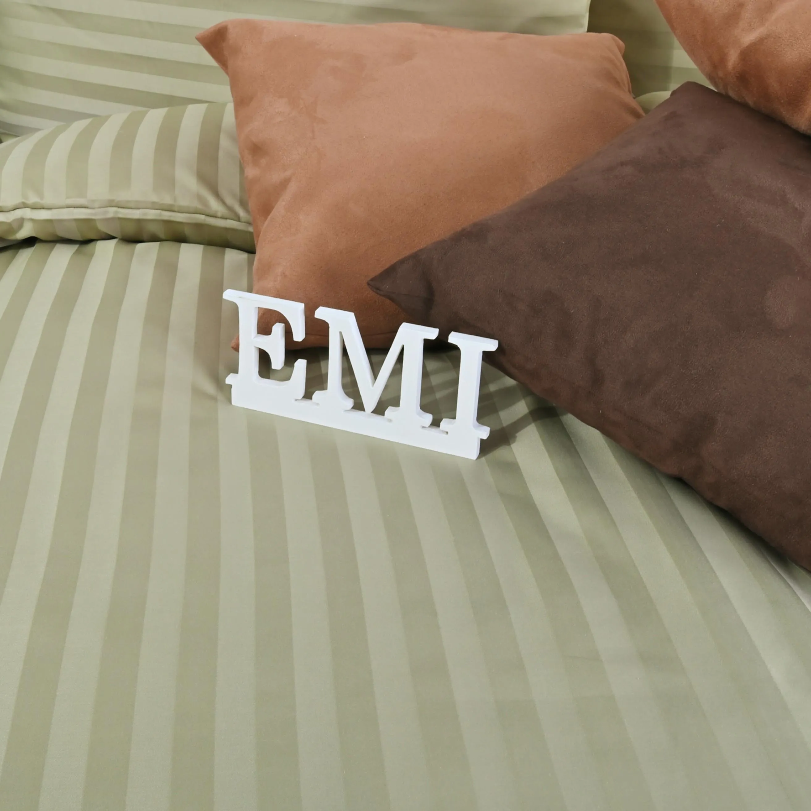 EMI Obliečky damaškové hnedo-olivové 1×1 set, posteľné obliečky