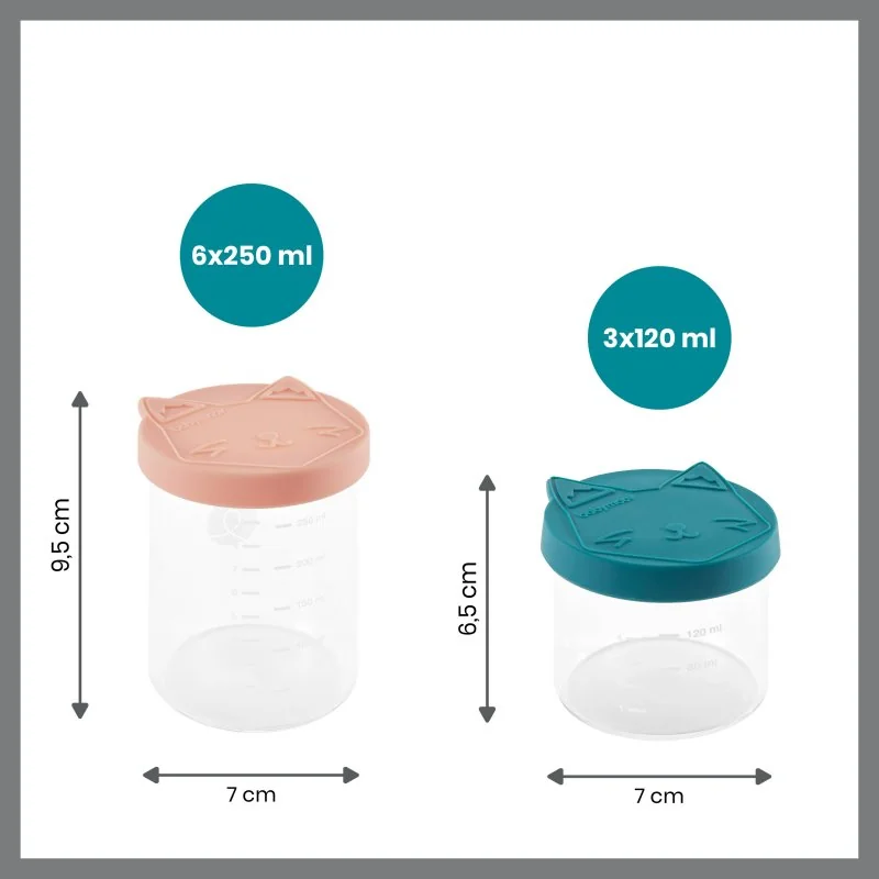 Babymoov sklenené misky s viečkami ISY BOWLS 6x 250ml + 3x 120ml