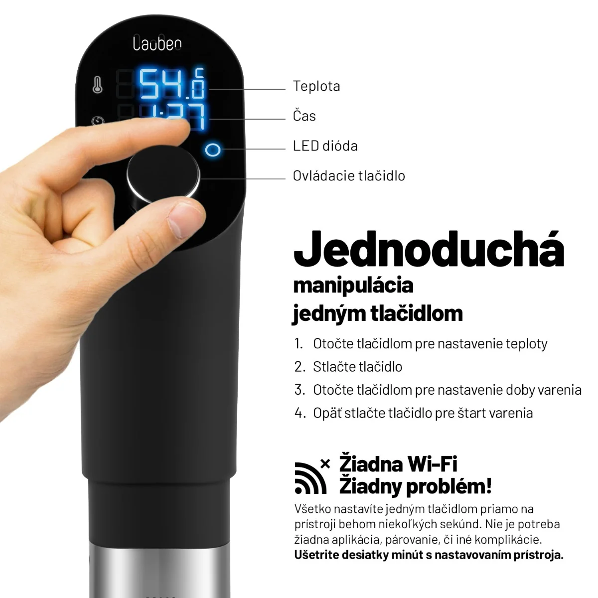 Lauben Sous Vide Stick SV01 1×1 ks, ponorný varič