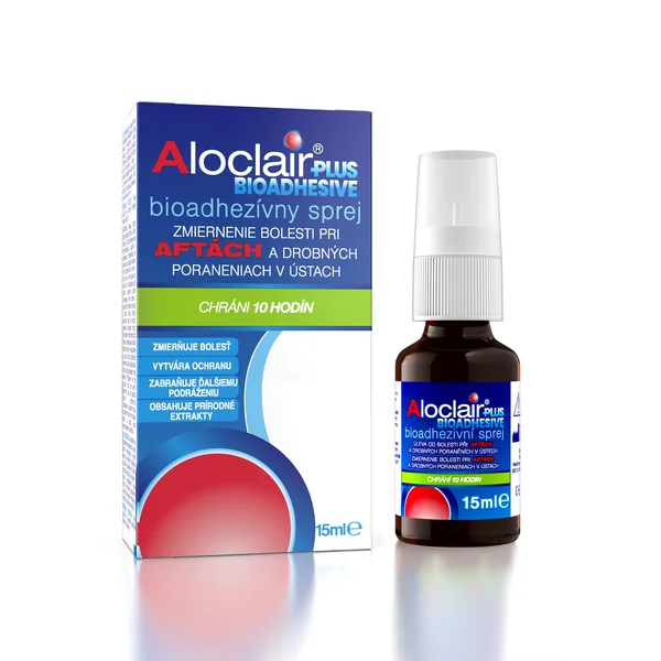 Aloclair PLUS BIOADHEZIVNY sprej pri aftách a drobných poraneniach úst 15 ml