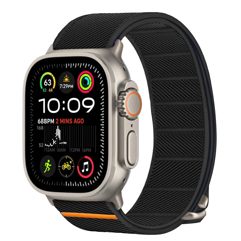 Tech-Protect Nylon Slip remienok na Apple Watch 44/45/46/49mm, black