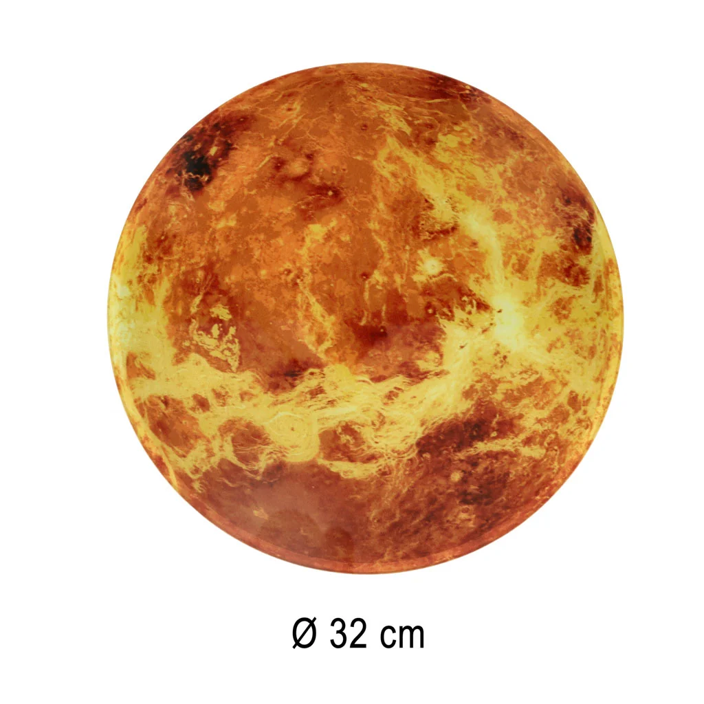 Nástenné hodiny LED – Planéta Mars 32 cm, oranžové