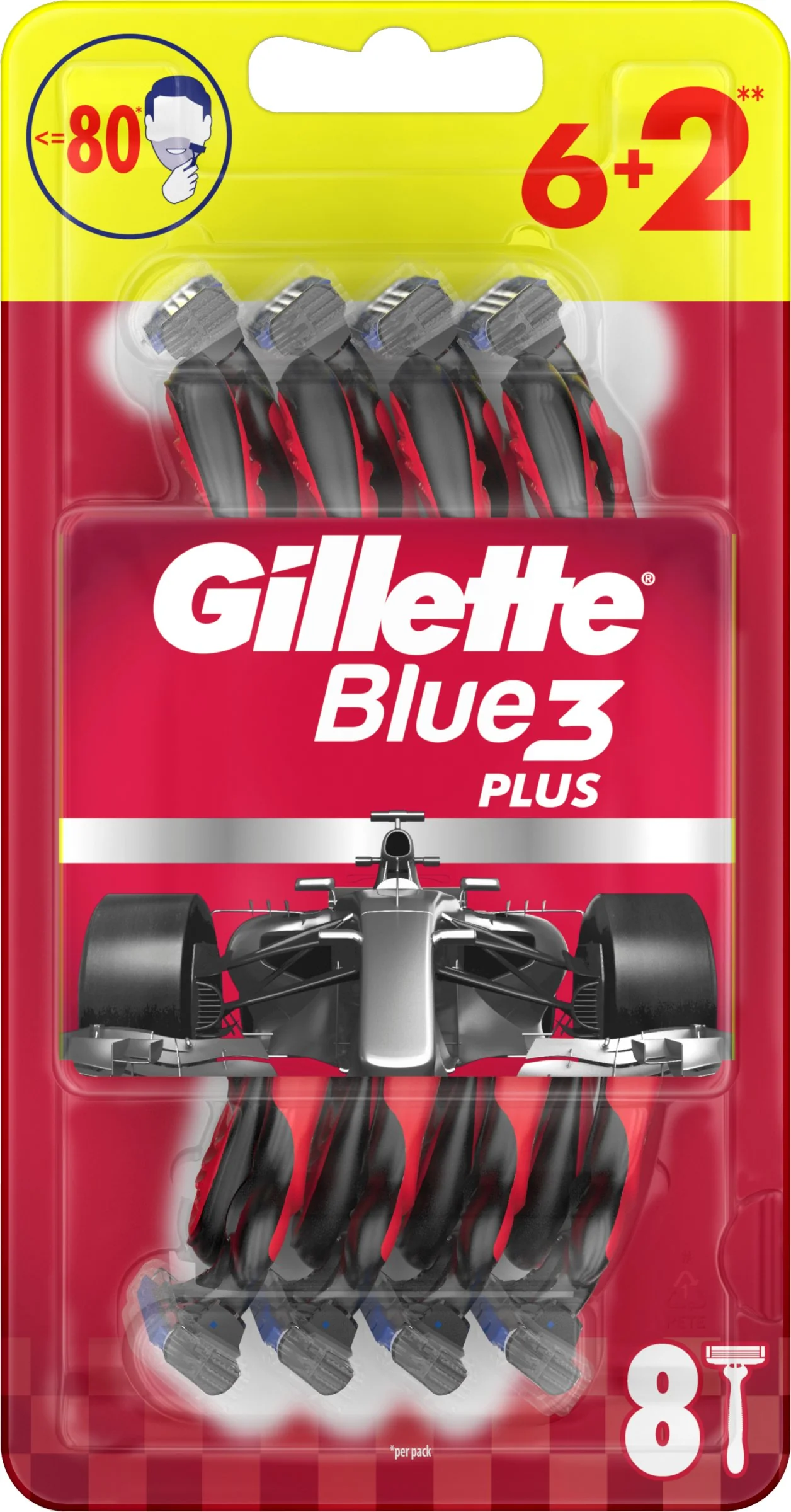 Gillette Blue3 Nitro 6+2ks 1×9 ks, holiaci strojček s čepieľkami