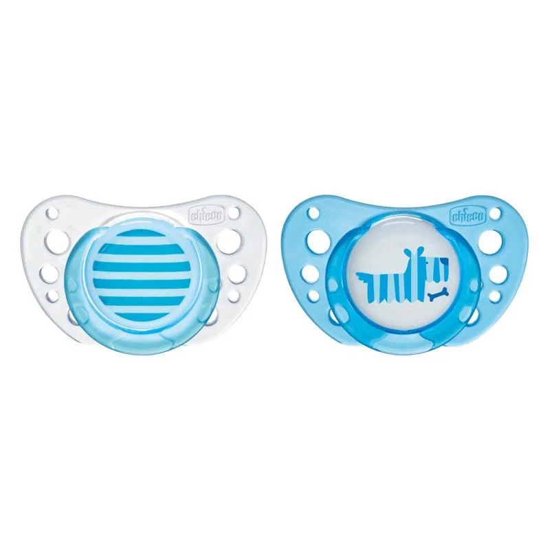 Chicco Cumlík Physio Air latex 0-6m+, modrá 2ks 1×2 ks, upokojujúci cumlík (0-6 m.+)