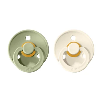BIBS Colour cumlíky z prírodného kaučuku sage/ivory 1×2 ks, veľkosť 3