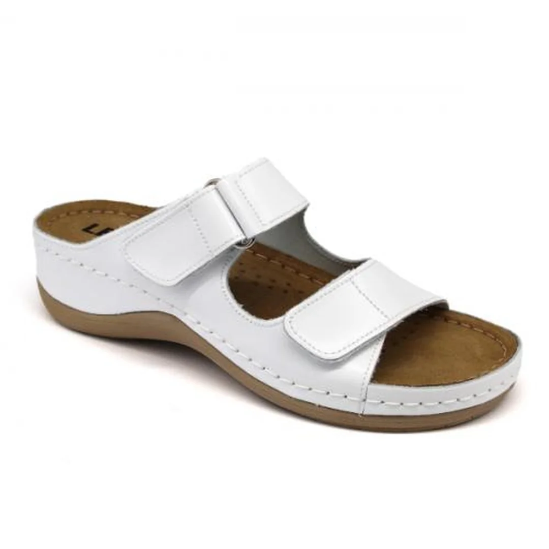 Leon 905 Dámska pracovná celokožená zdravotná obuv 37 - 23cm, biela, 4,5 cm