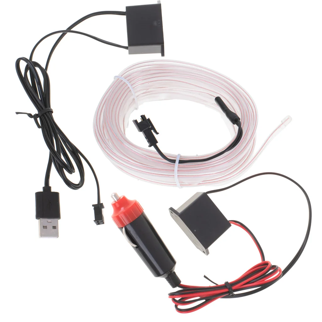 LED ambientné osvetlenie do auta / auto USB / 12V páska 5m biela
