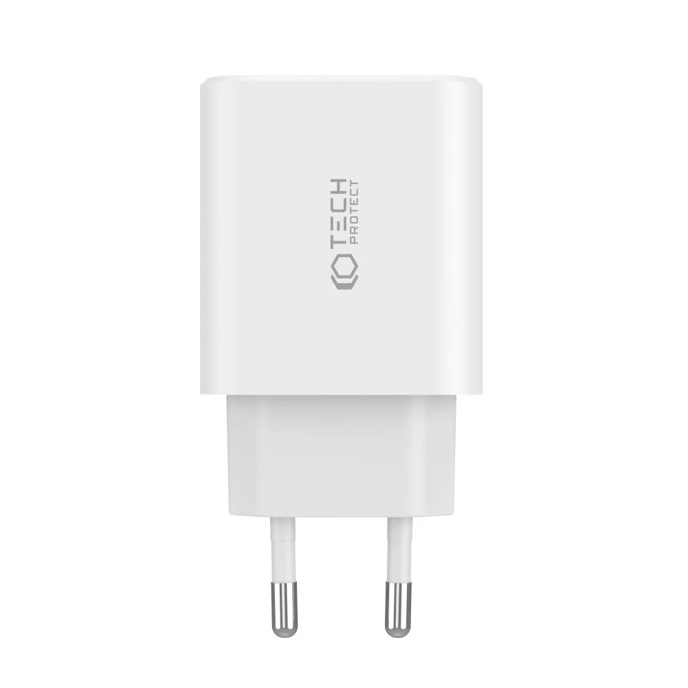 Tech-Protect 3-port sieťová nabíjačka USB / 2x USB-C 30W PD QC, čierna