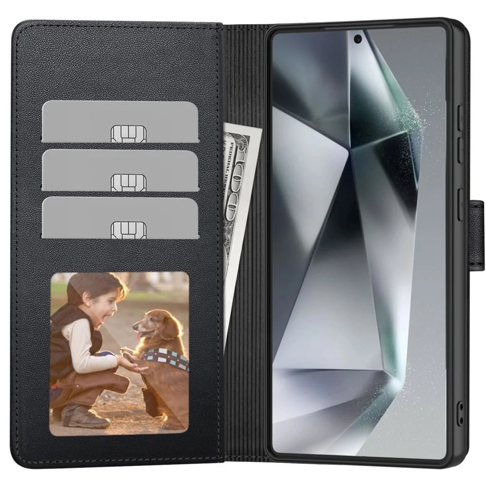 Tech-Protect Wallet knižkové puzdro na Samsung Galaxy S25 FE, čierne