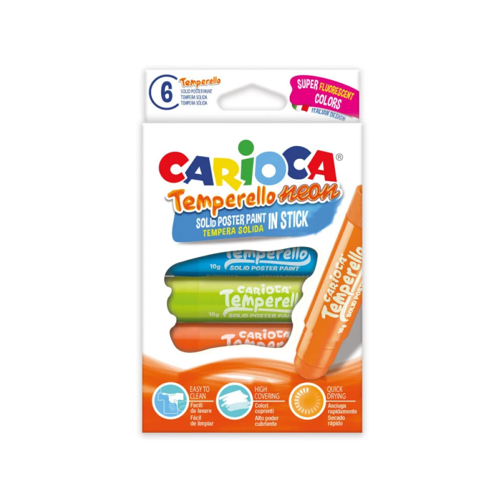 Farby v tube Temperello neónové 6 ks-CARIOCA