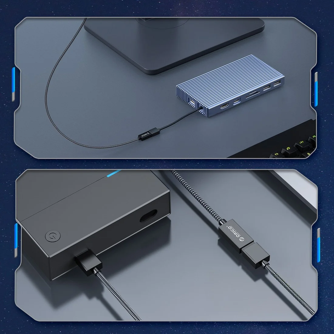 Orico CAF31 OTG adaptér USB-C / USB 3.1 Gen 2 30cm, čierny