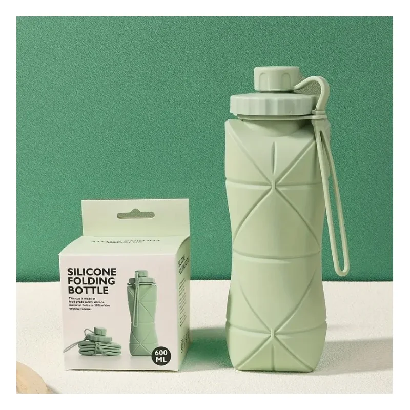 Livefy skladacia fľaša na vodu Foldy 600ml, zelená