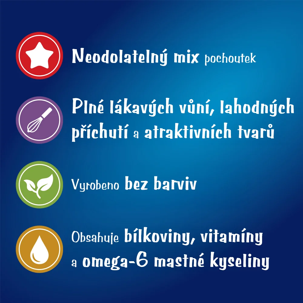 Felix Party Mix maškrty pre mačky Original Mix kura, pečeň, morka 60 g 1×60 g, maškrty pre mačky
