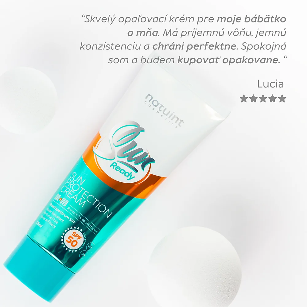 Natuint cosmetics - Ochranný telový krém proti slnečnému žiareniu - SPF 50 Sun Ready - Sun Protection Cream High Protection SPF 50