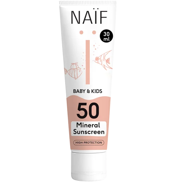 NAÏF Ochranný krém na opaľovanie SPF 50 pre deti a bábätká 1×30 ml, krém na opaľovanie