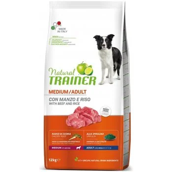 Natural Trainer Ad Med Hovädzie+Ryža 1×12 kg, granule pre dospelé psy stredných plemien