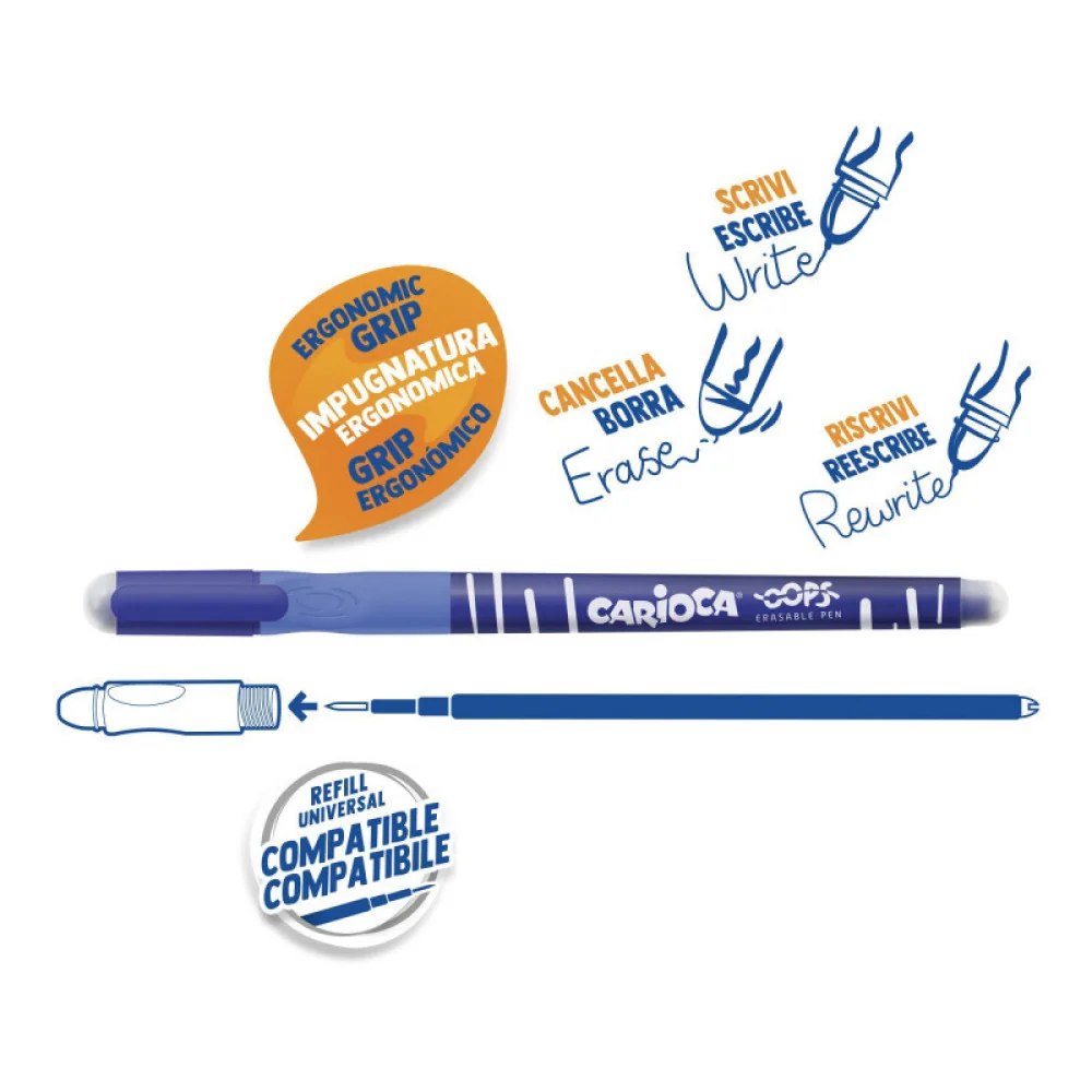 2x Carioca Náhradná náplň do rollera Frixion 0,7mm modrá 3ks-CARIOCA