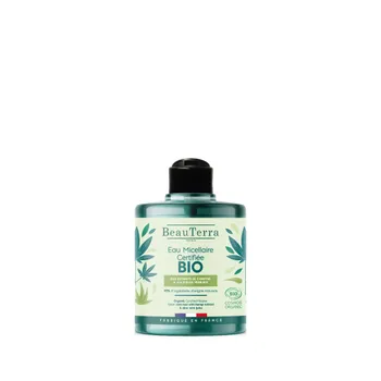 Beauterra Organic Micellar Water Aloe &Hemp 1×500 ml, micelárna voda na citlivú pleť a vlasy