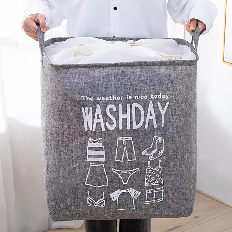 Livefy kôš na bielizeň Washday 50x40x50 cm, sivý