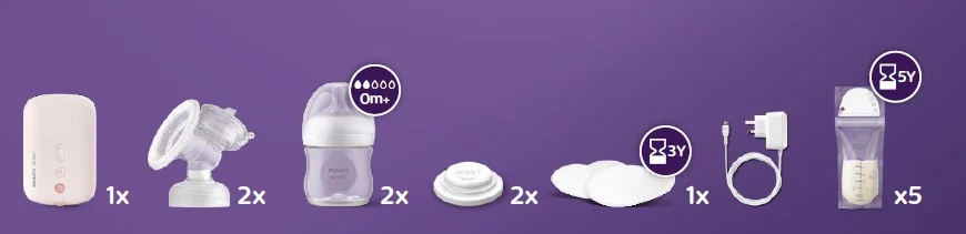 Philips AVENT Odsávačka materského mlieka elektrická DUO SCF397/31+Darček 1 set