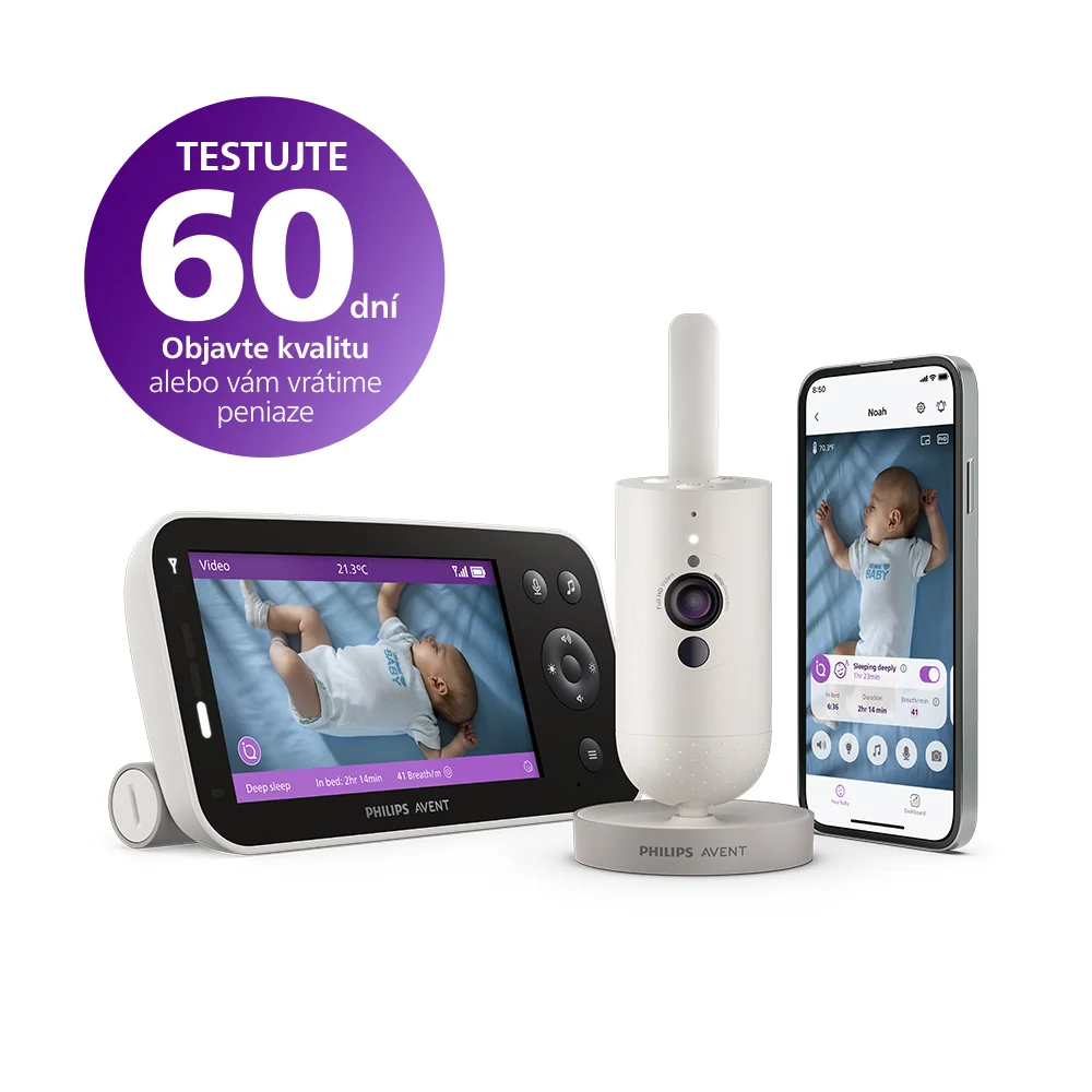 Philips AVENT Pestúnka detská chytrá Premium s prekladom plaču, sledovaním spánku a dýchania SCD971 1 ks