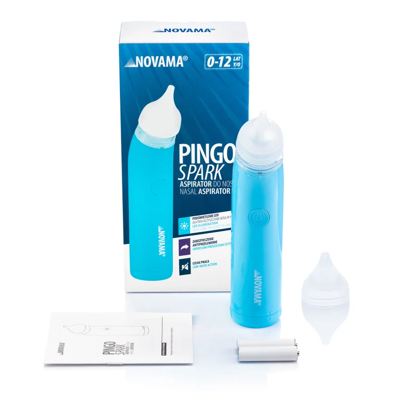 NOVAMA Pingo Spark nosová odsávačka s LED špičkou, modrá