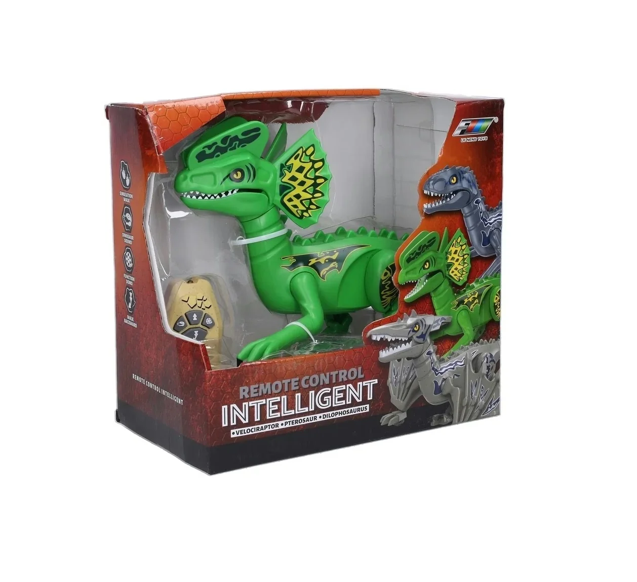 Dinosaurus Dilophosaurus RC na diaľkové ovládanie 35 cm