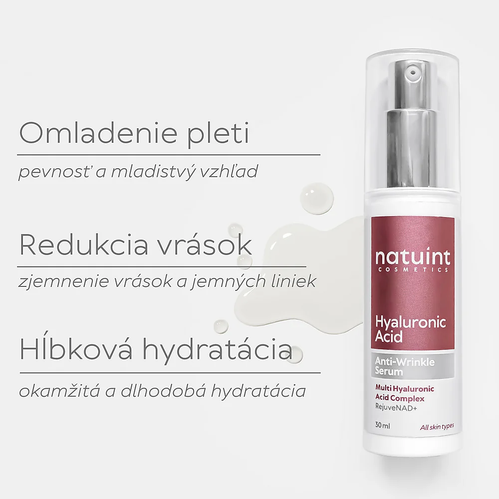 Natuint cosmetics - Sérum proti vráskam s kyselinou hyalurónovou Hyaluronic Acid Anti-Wrinkle Serum
