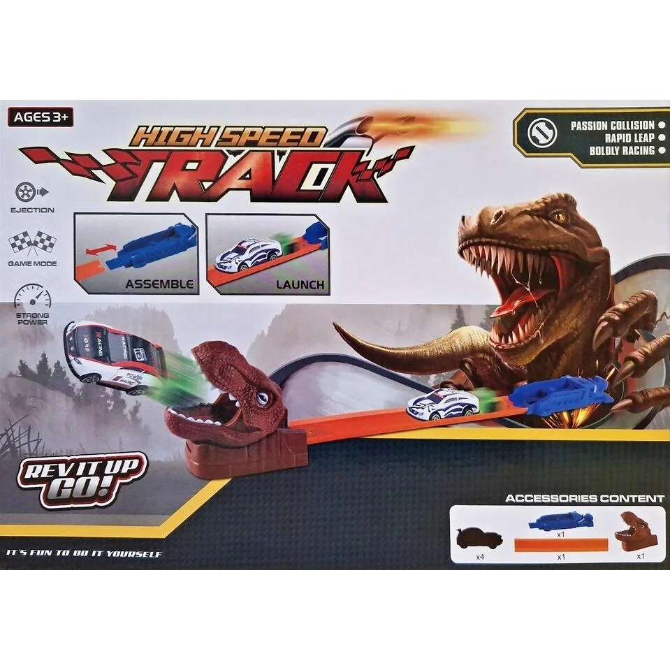 Vystreľovacia dráha 45cm dino so 4 autami