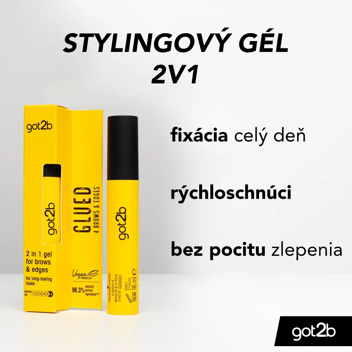GOT2B GEL STYL.GLUED 4 B&E 16ML 1×16 ml, gél na obočie