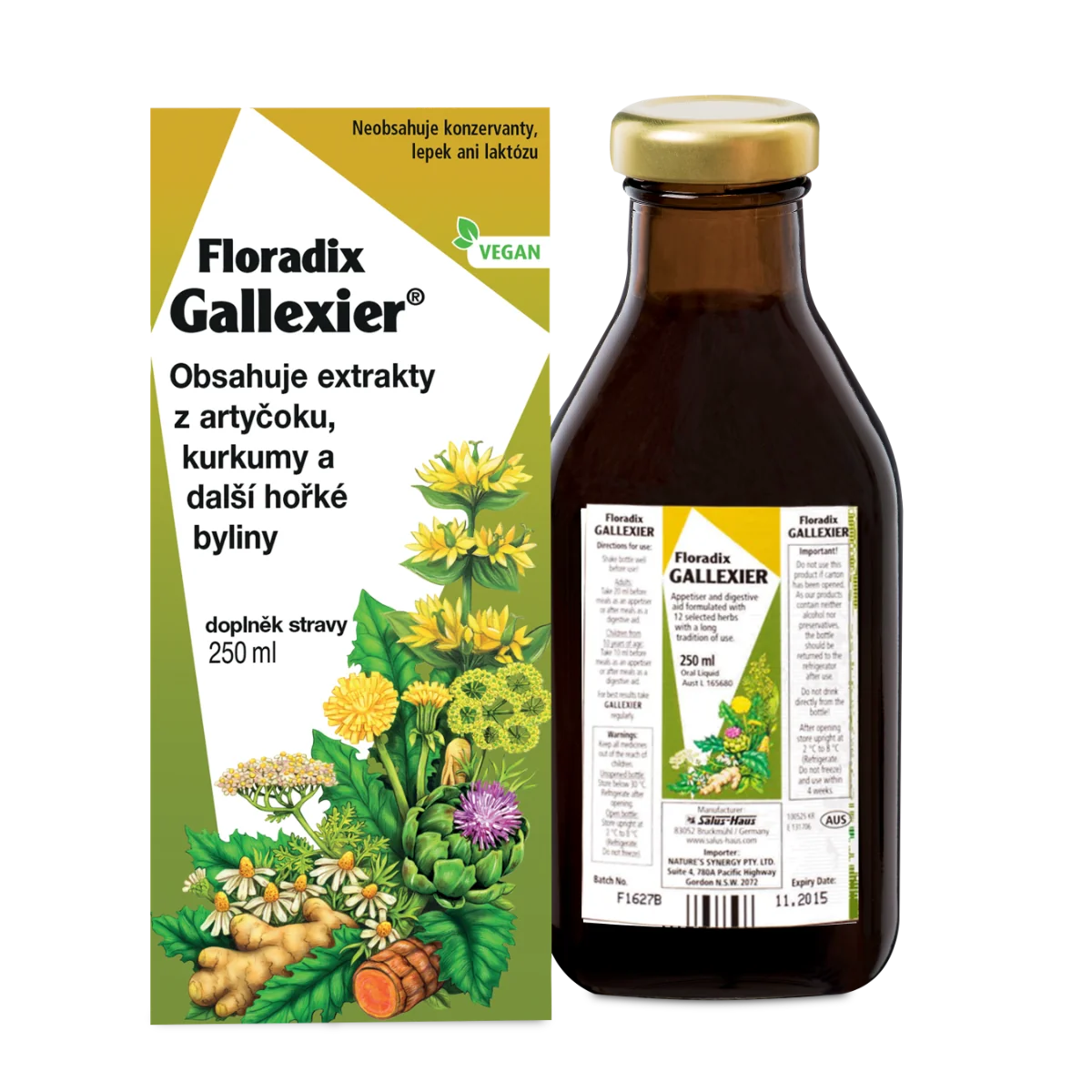 SALUS Floradix Gallexier 1×250 ml, tekutá forma