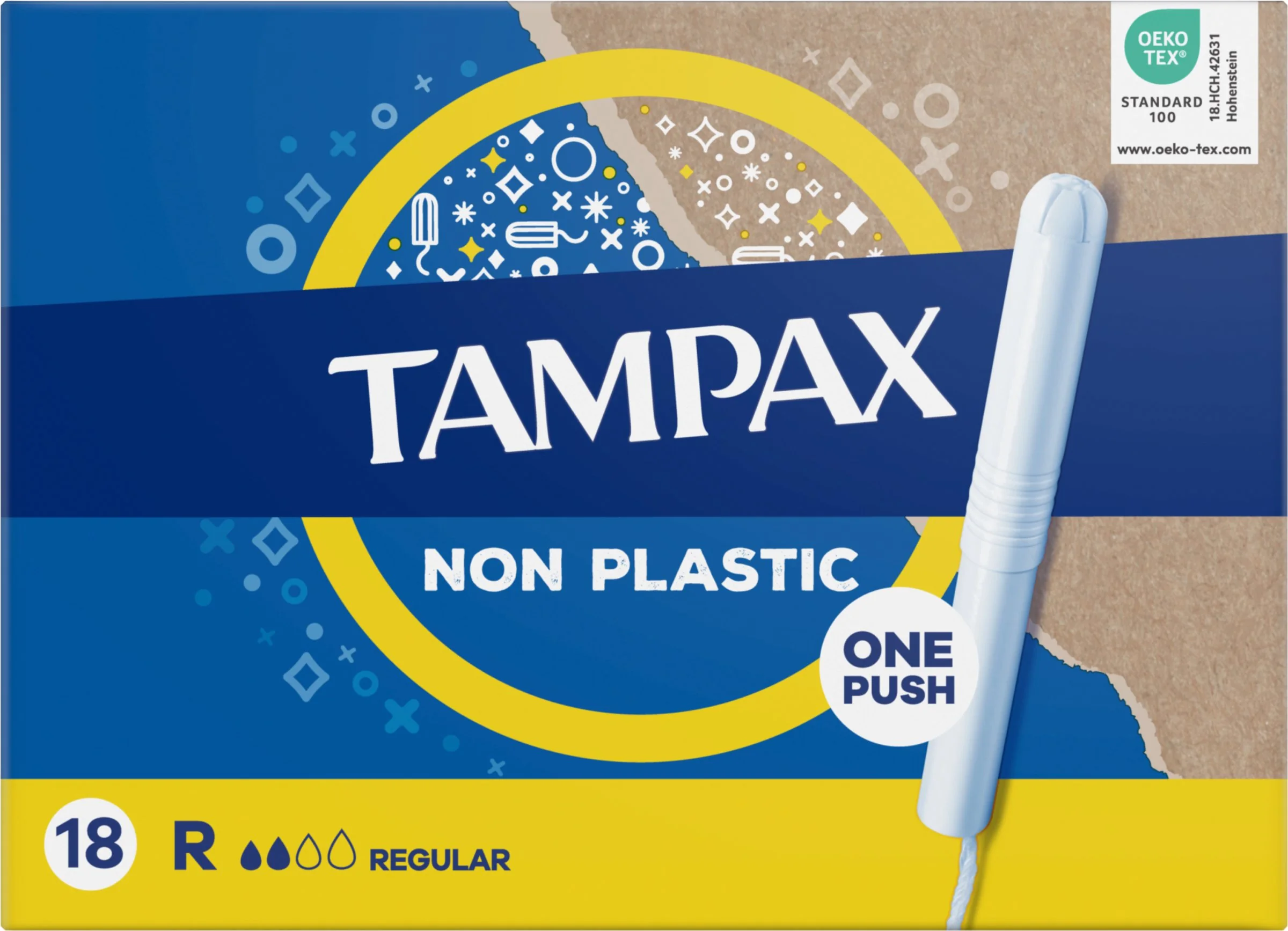 Tampax NON-PLASTIC Regular 18ks 1×18 ks, tampóny