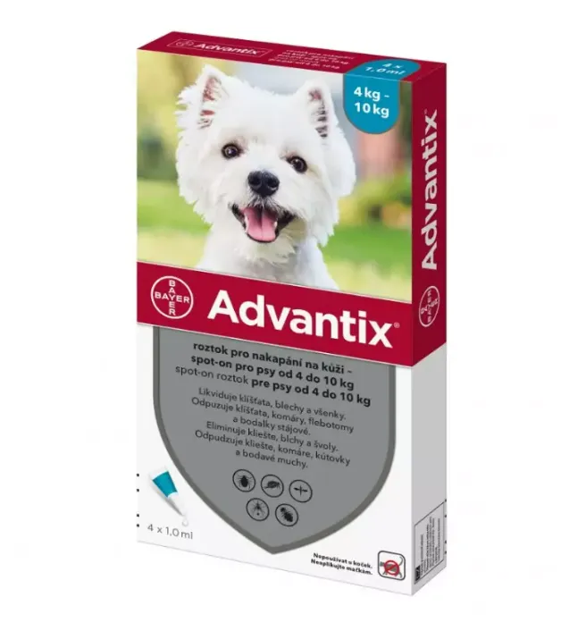 Advantix Spot-on pre psy od 4 do 10 kg