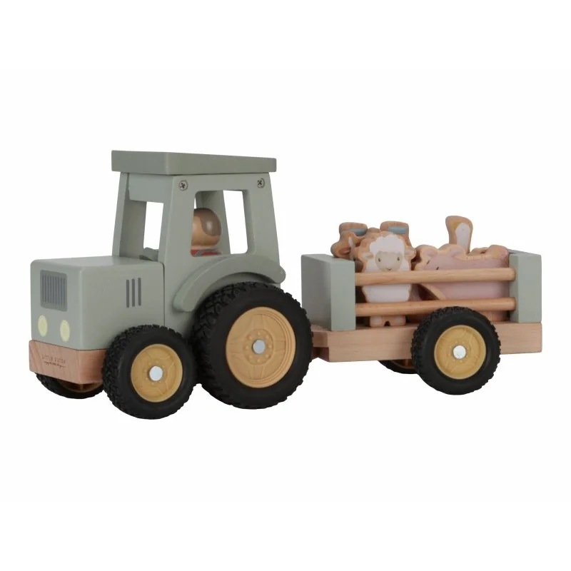 Traktor s prívesom drevený Farma