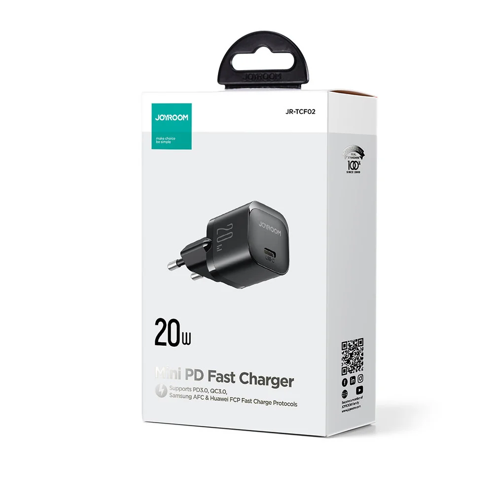 Joyroom JR-TCF02 sieťová nabíjačka USB-C 20W, čierna