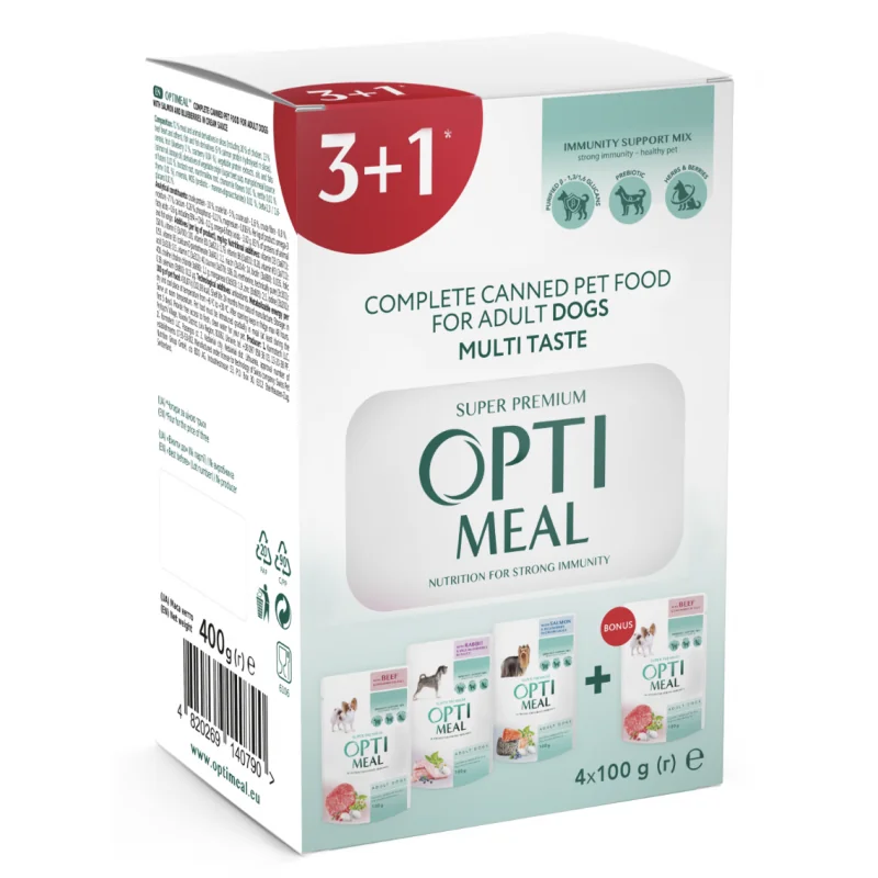 OPTIMEAL™ SET 3+1 №5 kapsičky pre dospelých psov 4x100g